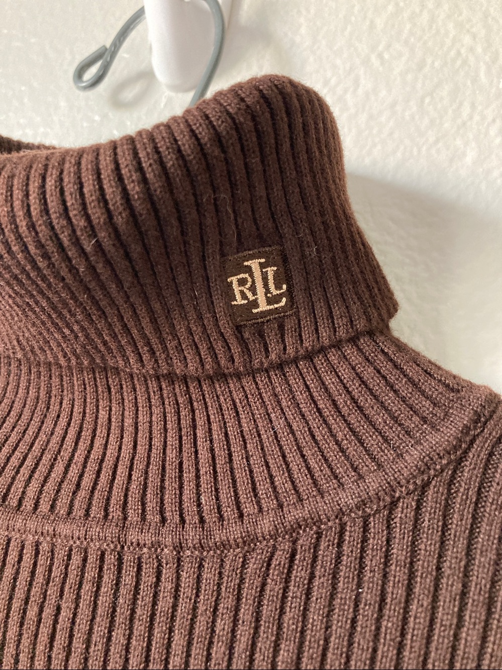 Vintage 90s 80s Lauren Ralph Lauren Ribbed turtleneck sweater embroidered logo